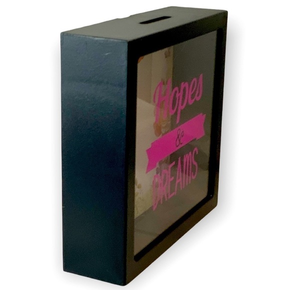 Piggy Bank Hopes And Dreams Contemporary Bank Square Floral Black Multicolor - Picture 3 of 12